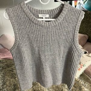 Gray Ribbed Sleeveless Top